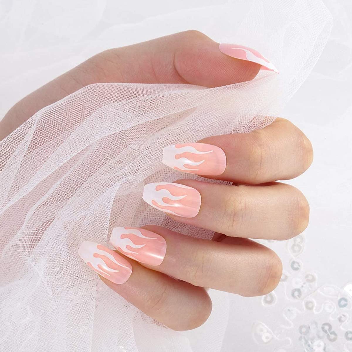 MAYCREATE 24 pcs French Fake Nails,Plum Pink Press-On Gel Nails,Full Cover Press On False Nails with Double Sided Adhesive Jelly Tabs,Nail Art MAYCREATE 24 pcs French Fake Nails,Plum Pink Press-On Gel Nails,Full Cover Press On False Nails with Double Sided Adhesive Jelly Tabs,Nail Art